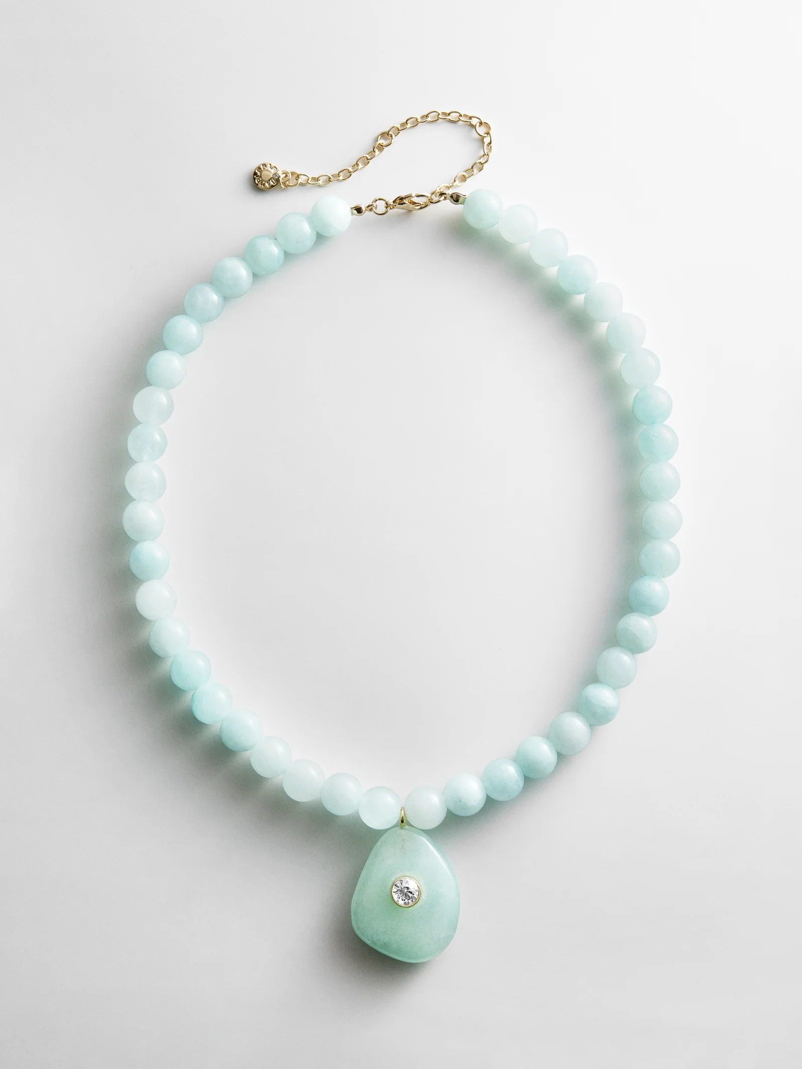 Jamie Semi-Precious Beaded Necklace - Light Turquoise/Jade | BaubleBar