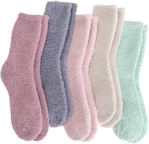 Fuzzy Socks Warm Fluffy Winter Cozy Thick Plush Slipper Sleep Comfy Crew Socks for Women & Men 5 ... | Amazon (US)