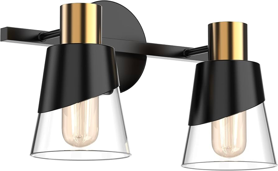 URSOLA Bathroom Lighting Fixtures Over Mirror, 2 Lights Bathroom Vanity Light, 13 inchBathroom Li... | Amazon (US)