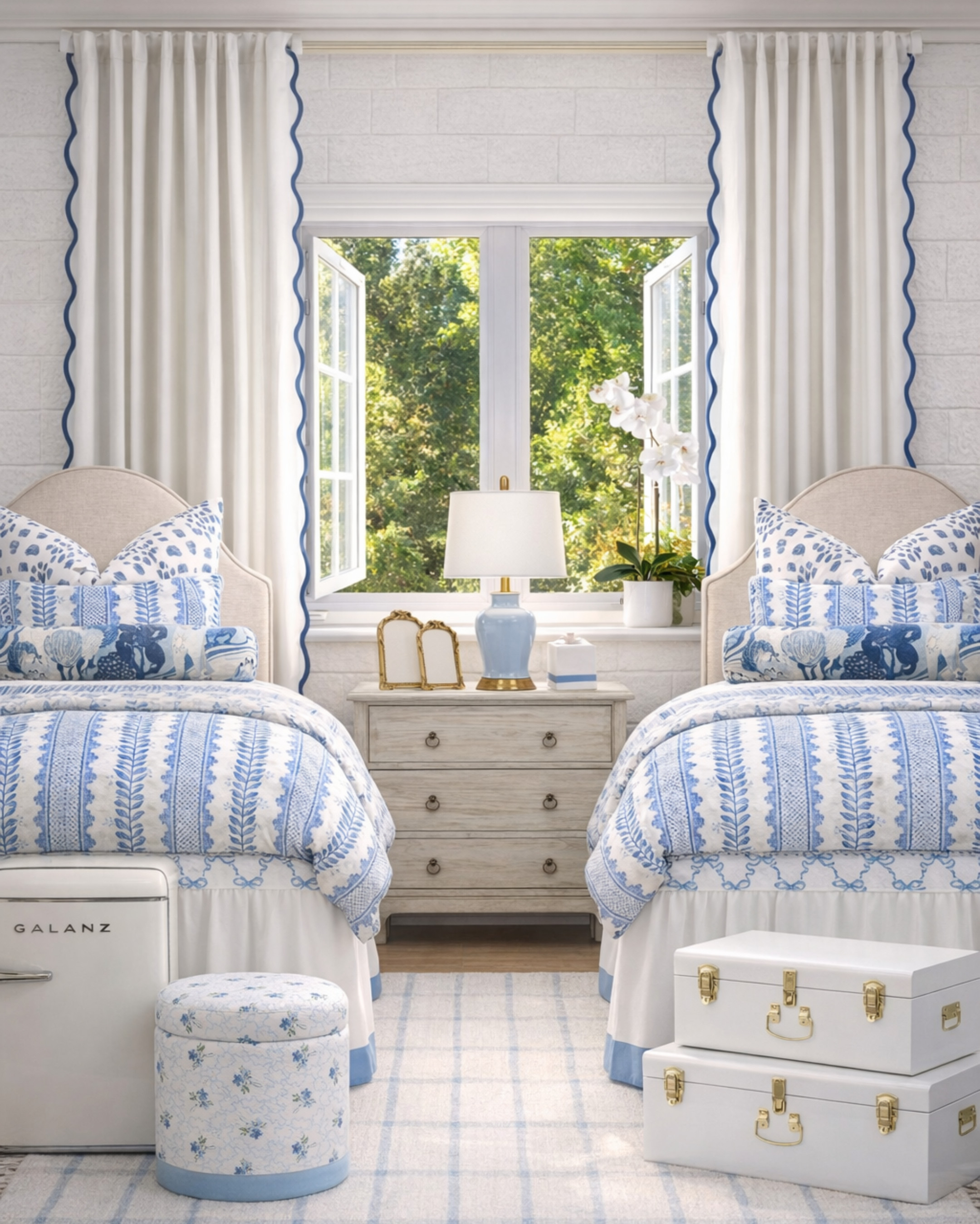 Blue + white dorm decor but make it feel elevated, timeless, and actually pulled together 🤍💙

I wanted this space to feel polished and preppy—not like a typical temporary dorm setup—so I layered classic patterns, tailored bedding, soft storage, and elevated essentials to create a room that feels designer while still being functional for everyday college life.

Everything linked for your dorm refresh and back-to-school setup. ✨ 

 #LTKHome