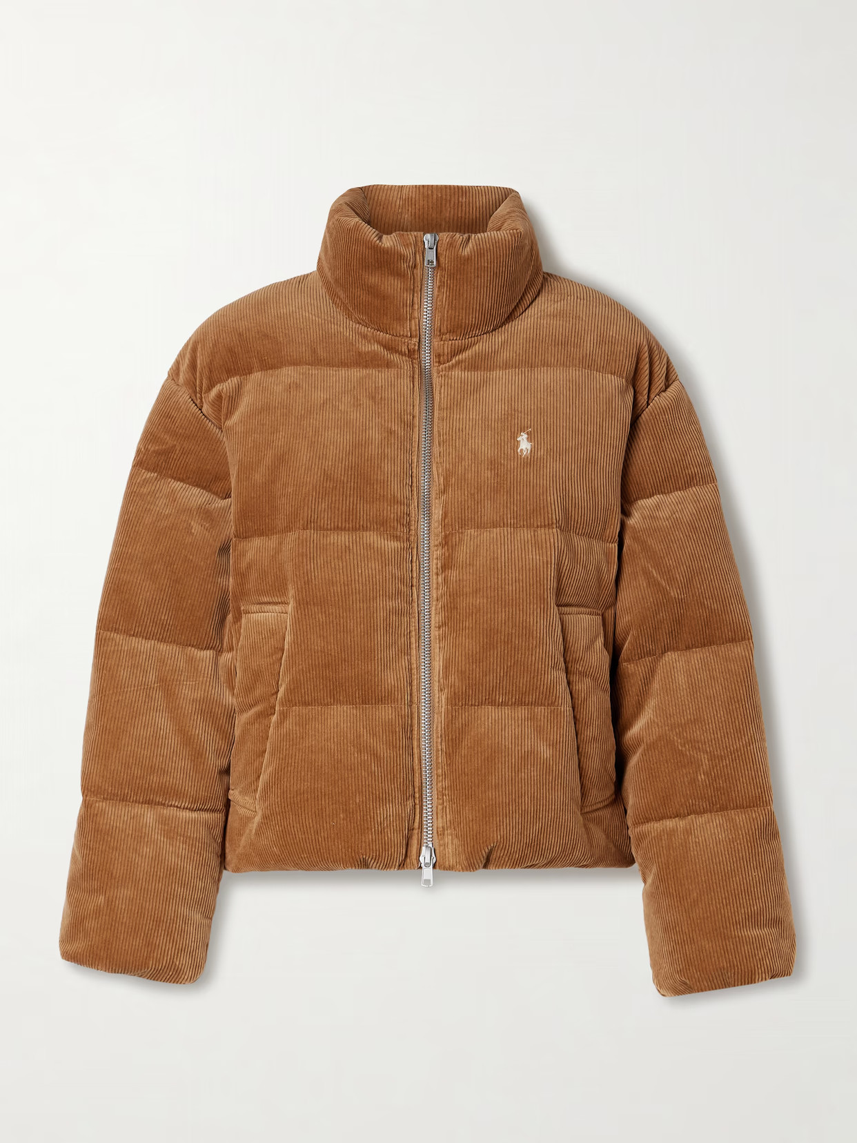 Polo Ralph Lauren - Embroidered Quilted Cotton-blend Corduroy Down Jacket - Brown | NET-A-PORTER (US)