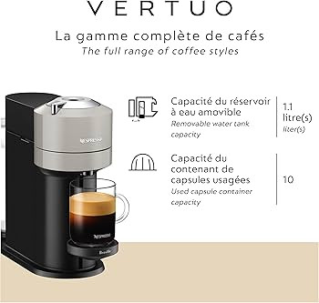 Nespresso Vertuo Next Coffee and Espresso Maker by Breville, with Aeroccino Milk Frother, Light G... | Amazon (US)