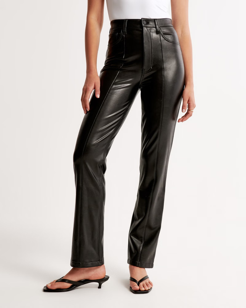 Vegan Leather 90s Straight Pant | Abercrombie & Fitch (US)