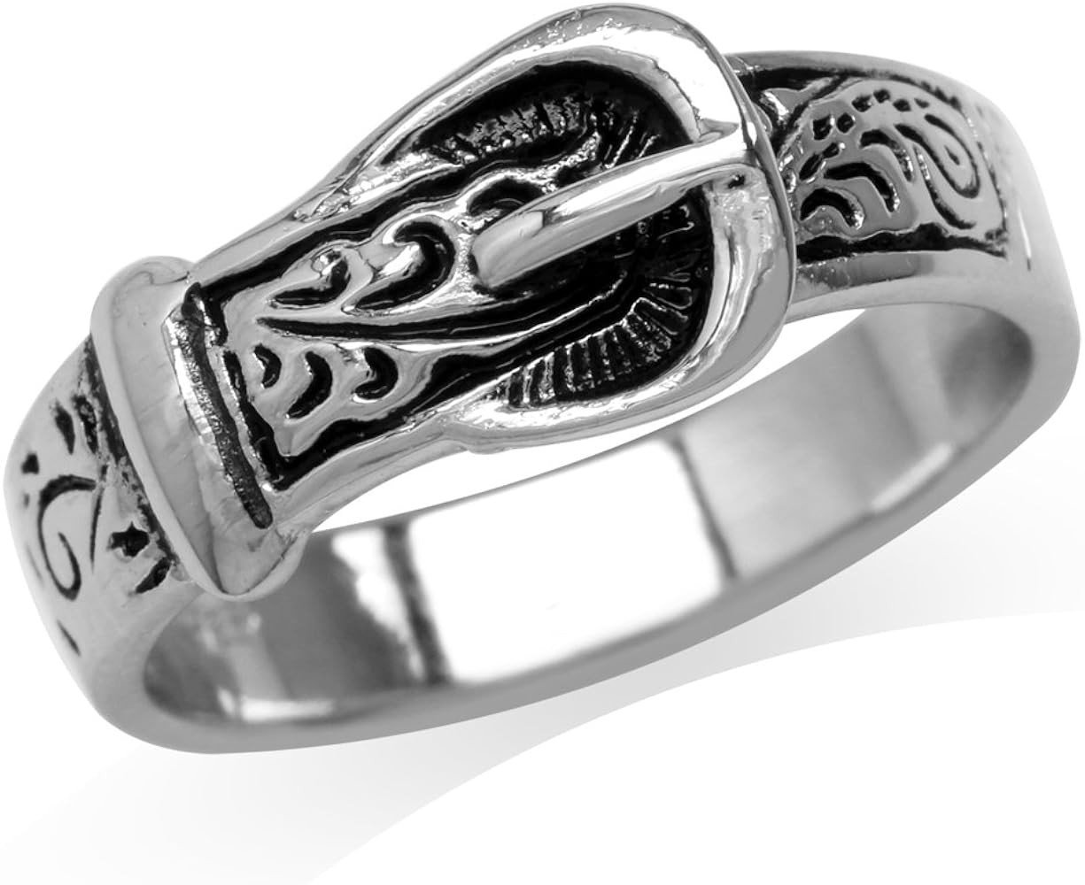 Silvershake 925 Sterling Silver Belt Buckle Ring | Amazon (US)