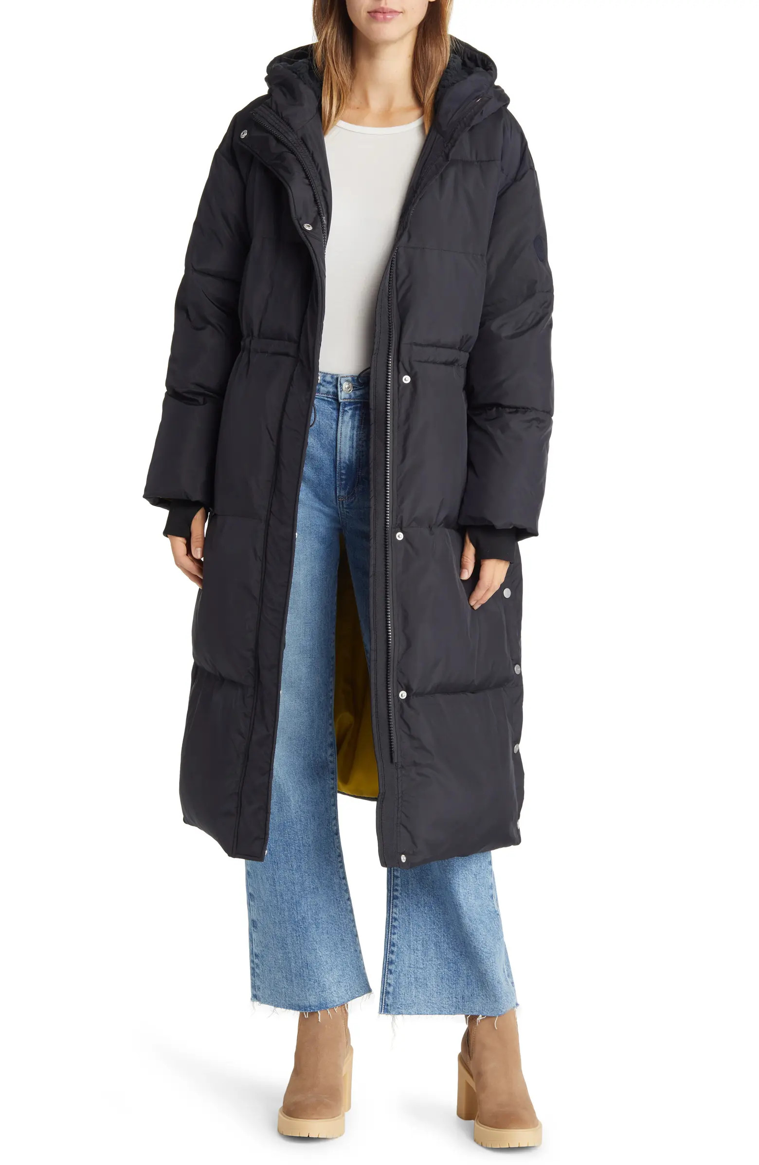UGG® Keeley Faux Shearling Trim Longline Puffer Coat | Nordstrom | Nordstrom