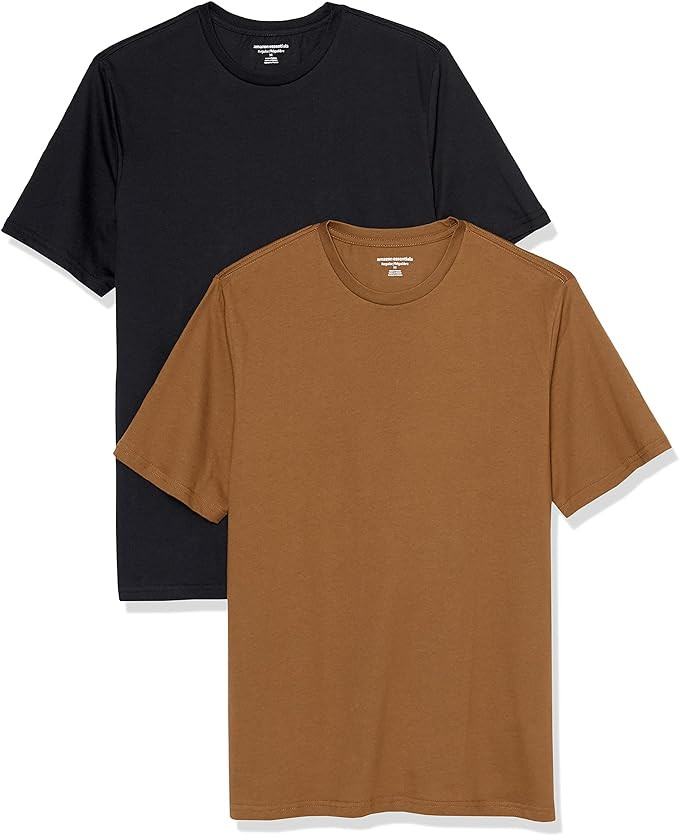 Amazon Essentials Men's T-Shirt Regular-Fit Short-Sleeve Crewneck, Pack of 2 | Amazon (US)