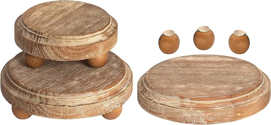 Round Wooden Risers with Removable Feet (Set of 3) by Felt Creative Home Goods - Farmhouse Rustic... | Amazon (US)