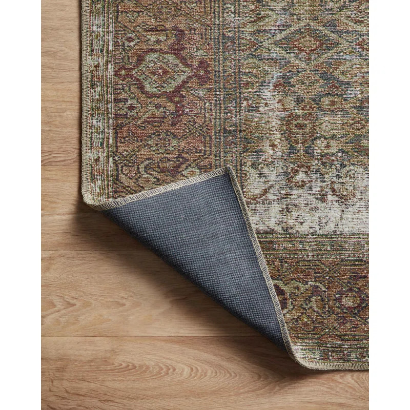 Georgie Performance Moss/Salmon Rug | Wayfair North America