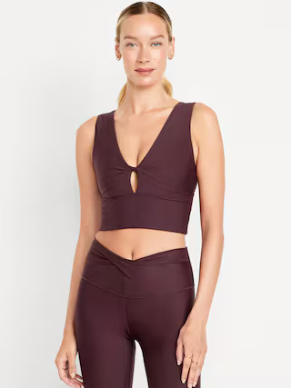 Light Support PowerSoft Twist Longline Sports Bra | Old Navy (US)