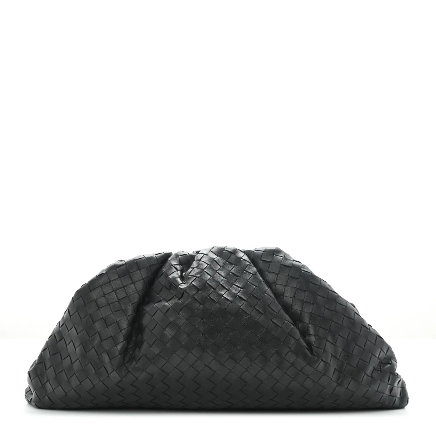 BOTTEGA VENETA Nappa Maxi Intrecciato The Pouch Oversized Clutch Black | FASHIONPHILE (US)