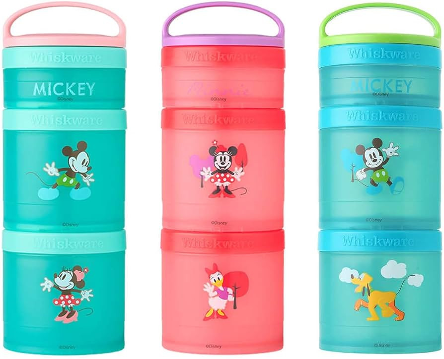 Whiskware - Stackable Snacking Containers, 3 Pack, Mickey and Friends, Standard, Pink, 1591321 | Amazon (US)