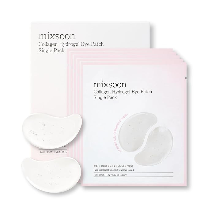 mixsoon Collagen Hydrogel Eye Patches Single Pack Travel Size Hydrating Gel Eye Mask with Collage... | Amazon (US)