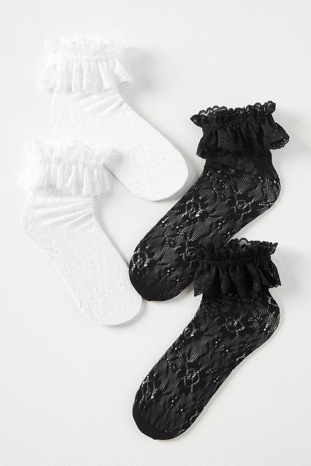 Set of Two Ruffle Lace Socks | Anthropologie (US)