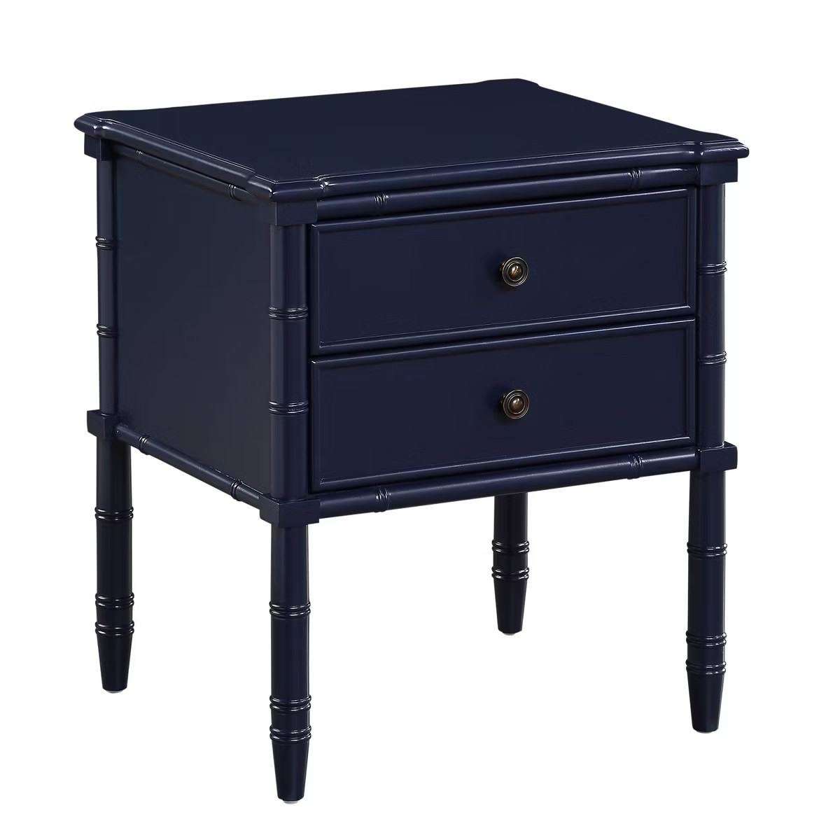 Comfort Pointe Ellison Nightstand Midnight Blue: Coastal Style, 2 Drawers, MDF & Poplar Frame, 25... | Target