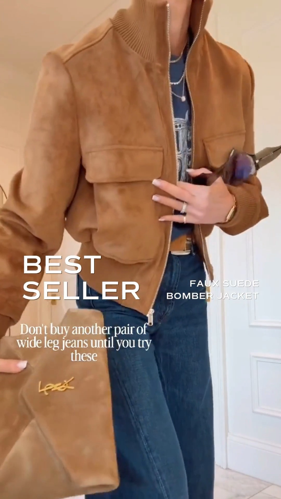 A closer look at this week’s best seller: the @Zara faux suede bomber jacket.

#LTKfall #LTKjeans #LTKstyletip