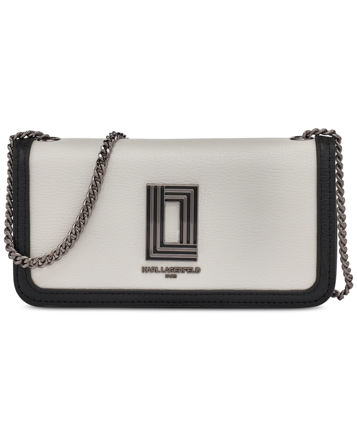 Karl Lagerfeld Paris Kosette Shoulder Bag - White/black | Macy's