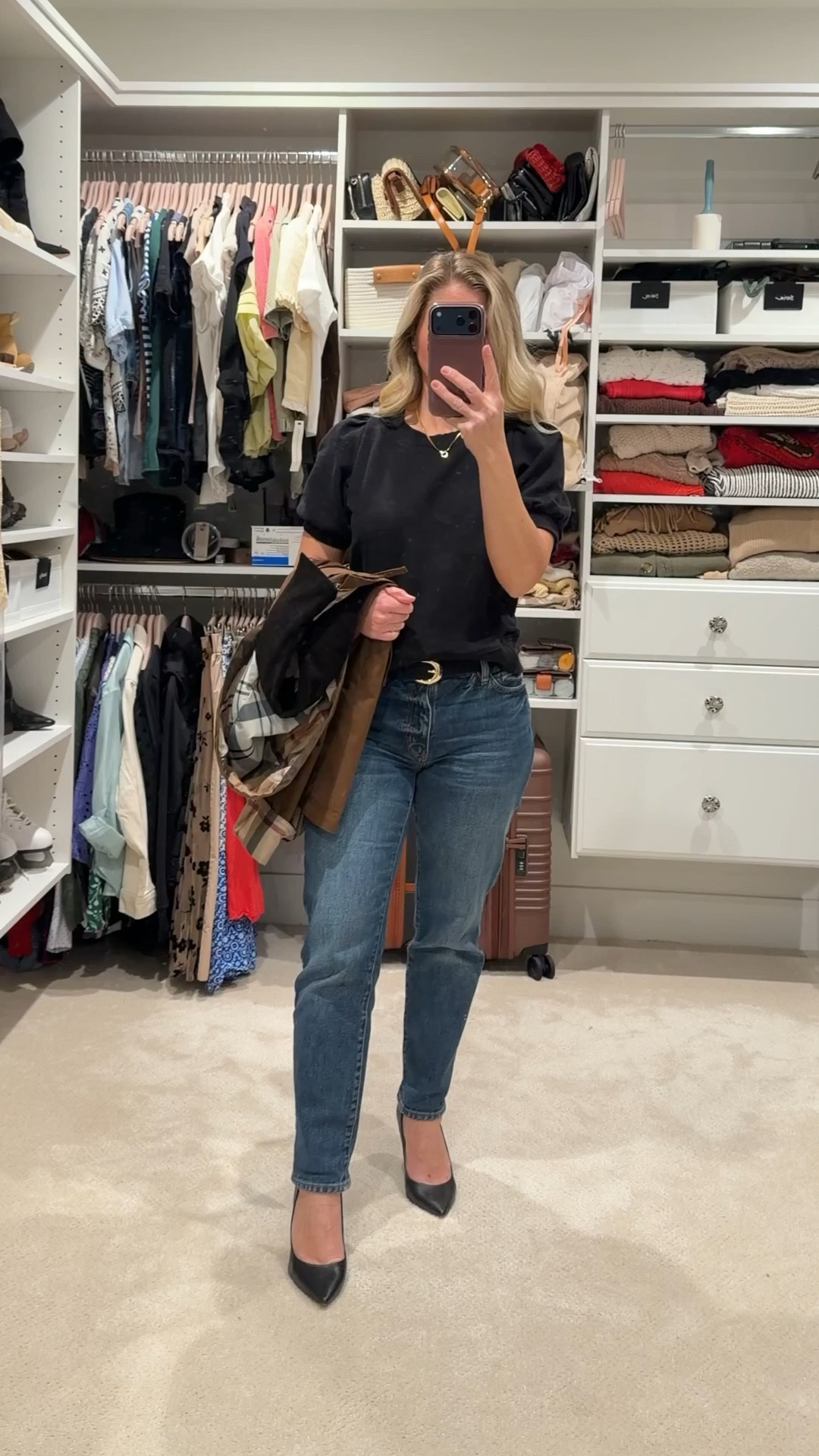 Business casual, but make it effortless.

A simple black tee, classic denim, and pointed heels is one of my favorite business casual workwear formulas. Polished enough for the office, comfortable enough for a full day of meetings, errands, and everything in between.

Layering the Barbour jacket adds a little structure and makes this look transition easily from desk to dinner.

Everything I’m wearing is linked in LTK. ✨

#businesscasual #workwearstyle #officeoutfit #workwearinspo #classicstyle #everydaystyle #ltkstyle #effortlessstyle

#LTKWorkwear #LTKPetite #LTKootd