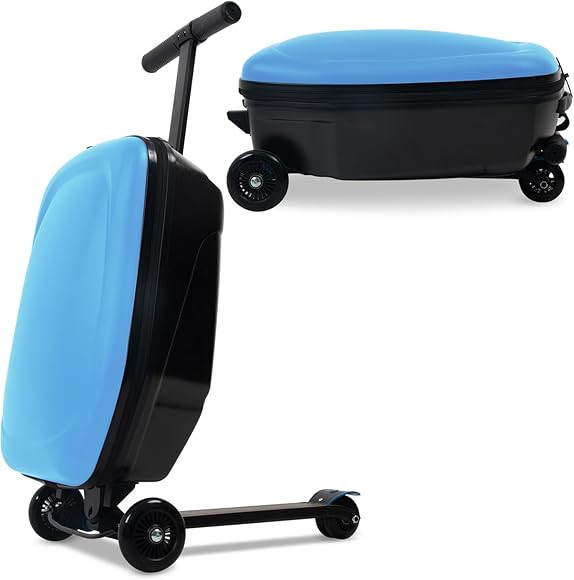 Scooter Luggage, 2- in- 1 Folding Carry On Hardshell Ride On Scooter Suitcase for Aged 4-15, Mult... | Amazon (US)