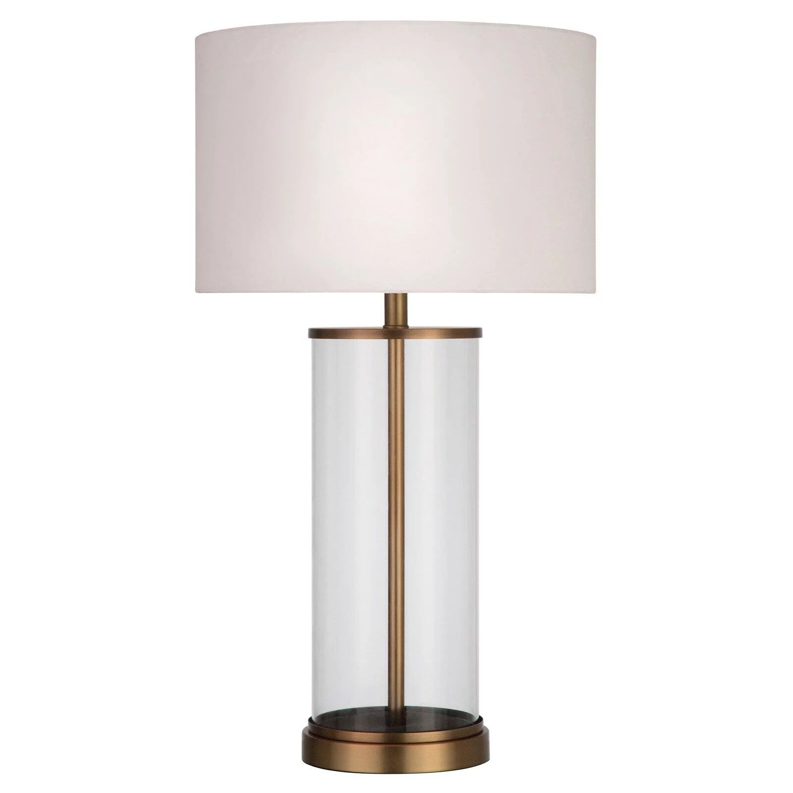 Evelyn&Zoe 28" Traditional Metal Table Lamp with White Drum Linen Shade | Walmart (US)