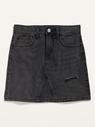 High-Waisted Faded-Black Distressed Jean Skirt for Girls | Old Navy (US)