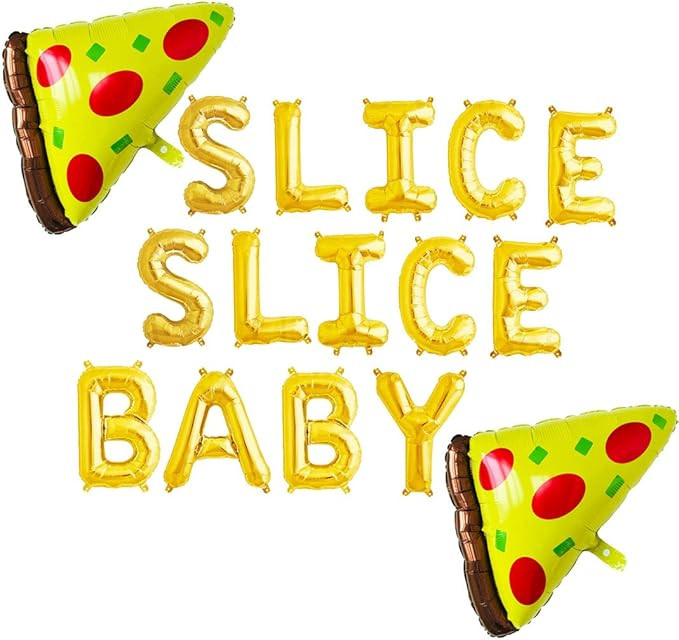HEETON SLICE SLICE BABY Balloons Pizza Party Decorations Banner Balloons Large Pizza Balloon Slic... | Amazon (US)