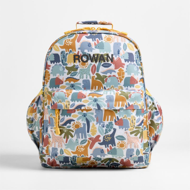 Dinosaur Friends Large Kids Backpack with Side Pockets | Crate & Kids | Crate & Barrel