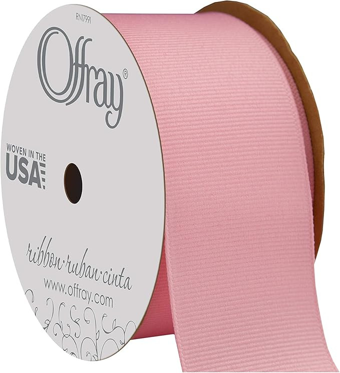 Offray 63088 1.5" Wide Grosgrain Ribbon, 1-1/2 Inch x 12 Feet, Pink | Amazon (US)