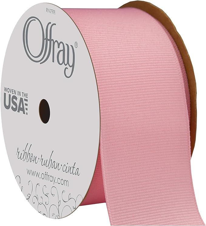 Offray 63088 1.5" Wide Grosgrain Ribbon, 1-1/2 Inch x 12 Feet, Pink | Amazon (US)