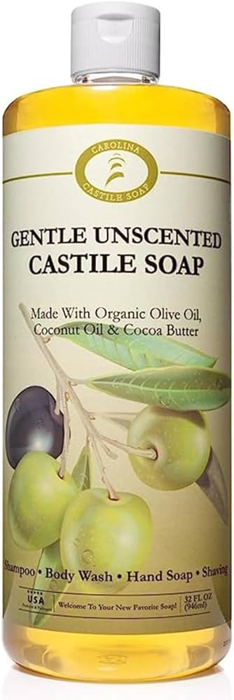Carolina Castile Soap Unscented Castile Soap Liquid - 32 oz Vegan & Pure Organic Soap Concentrate... | Amazon (US)