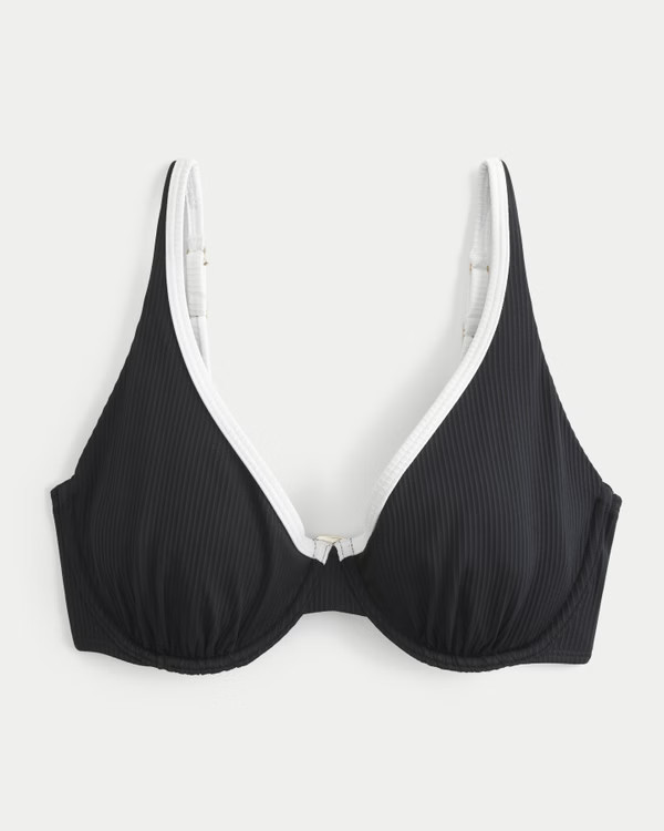 Curvy High Apex Ribbed Underwire Bikini Top | Hollister (US)