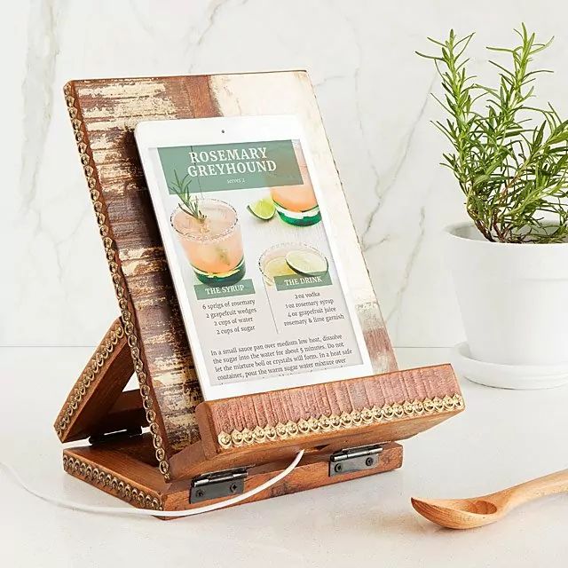 Salvaged Wood Cookbook & Tablet Stand | UncommonGoods