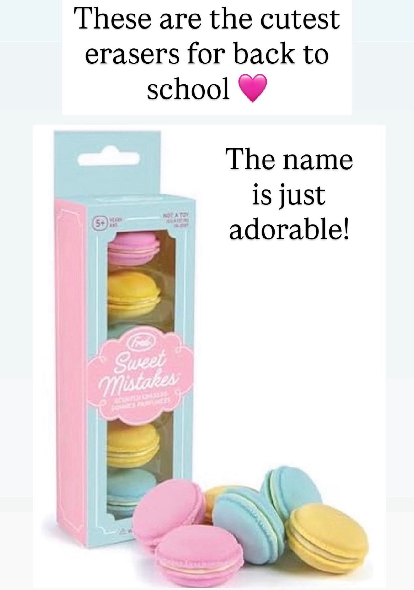 How cute are these erasers for back to school time? ￼

#LTKKids