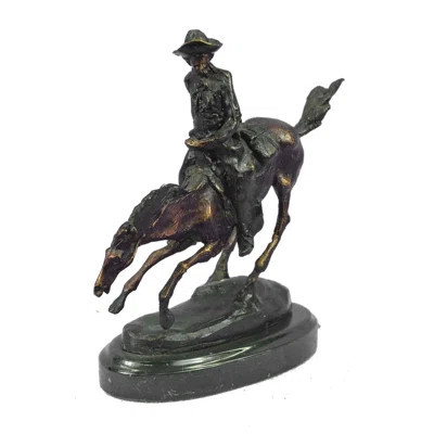 Lankheit Cowboy on Horse Figurine | Wayfair Professional