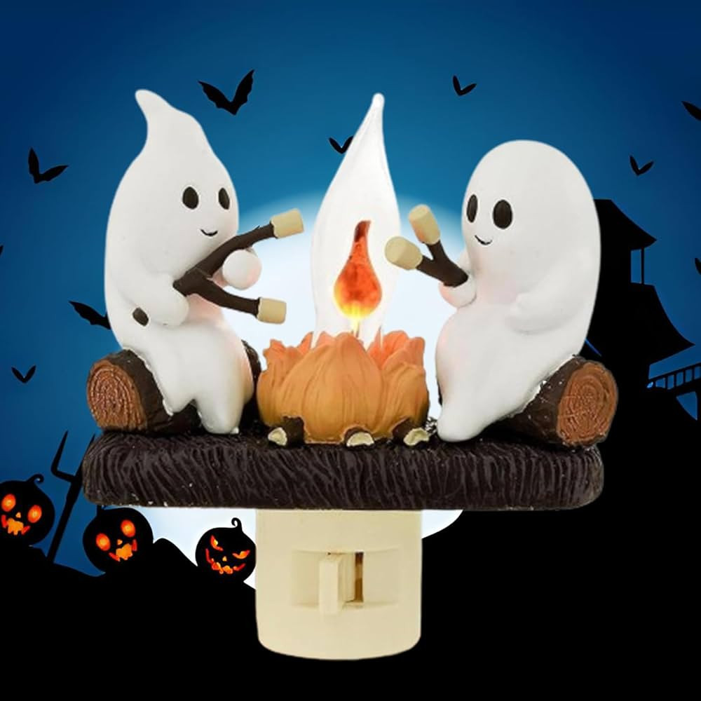 Ghost Campfire Night Light，2024 Ghost Campfire Flickering Nightlight, 3D LED Small Faux Campfir... | Amazon (US)