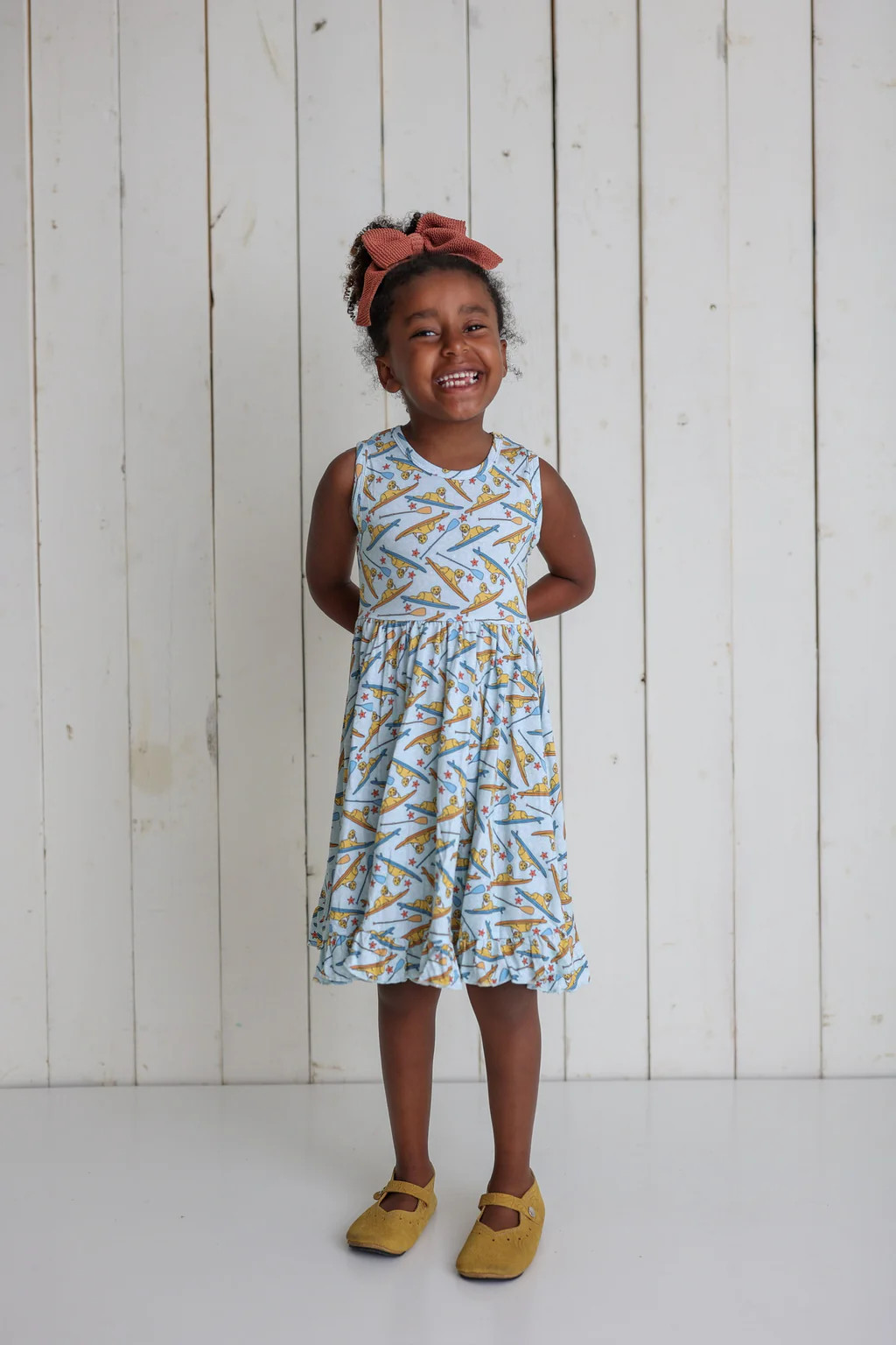 STAY GOLDEN DREAM RUFFLE DRESS | DREAM BIG LITTLE CO