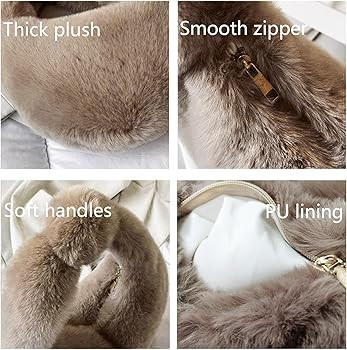 Tote Fluffy Bag Faux Fur Purses for Women Plush Handbag Cute Purse For Autumn And Winter | Amazon (US)