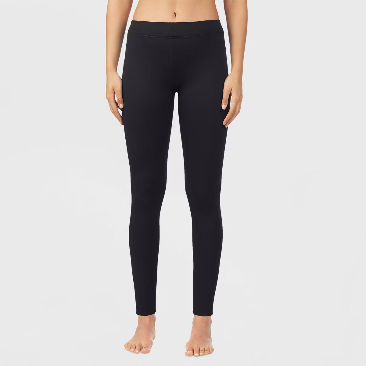 Warm Essentials by Cuddl Duds Women's Luxe Lined Jersey Thermal Leggings - Black M | Target