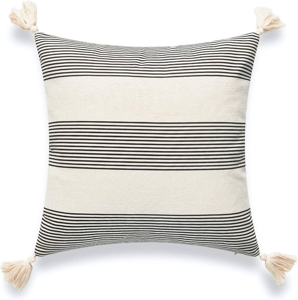 Hofdeco Modern Boho Moroccan Indoor Outdoor Pillow Cover ONLY for Backyard, Couch, Sofa, Neutral ... | Amazon (US)