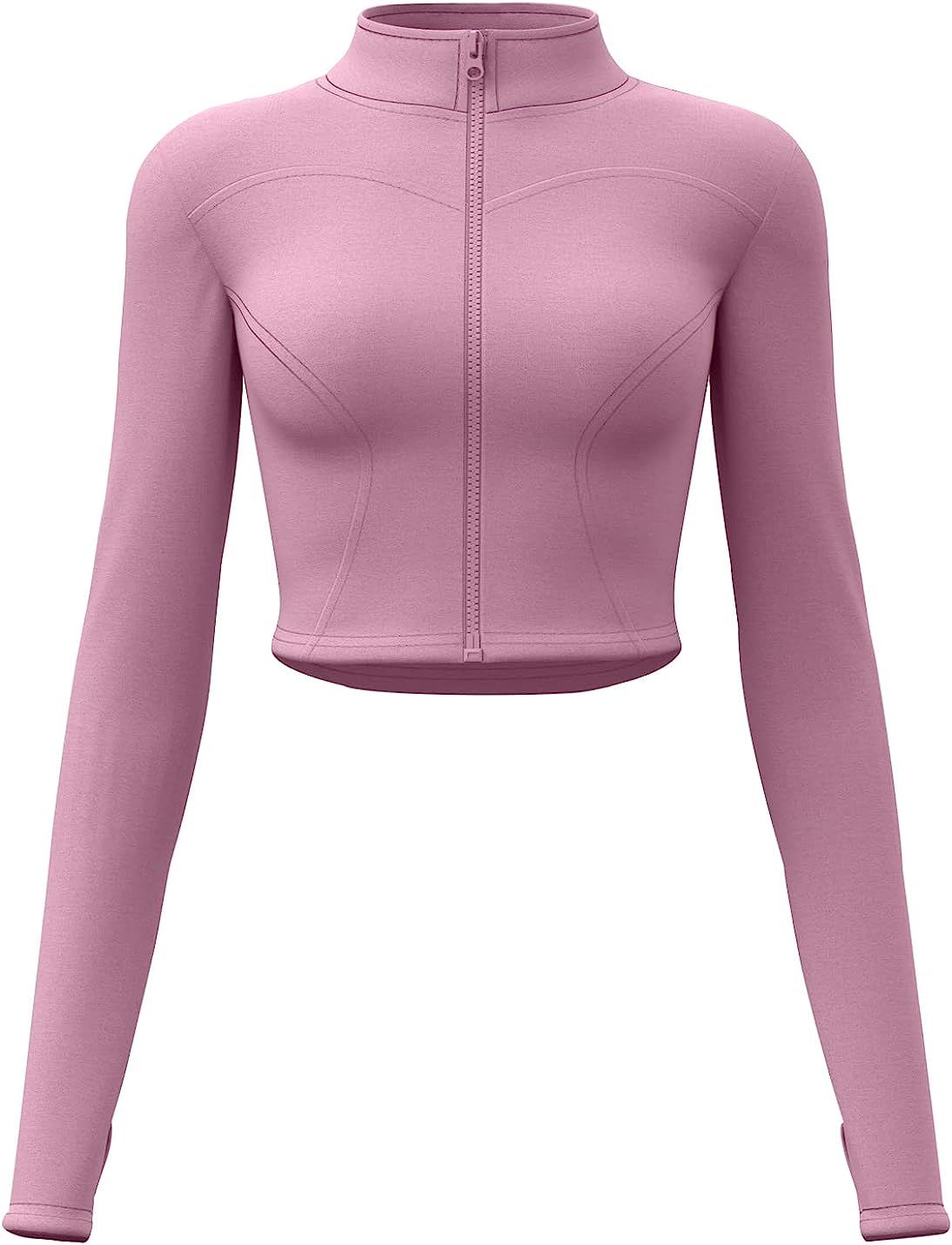 Gacaky Women's Lightweight Athletic Zip Up Long Sleeve Crop Workout Running Sports Yoga Jacket | Amazon (US)