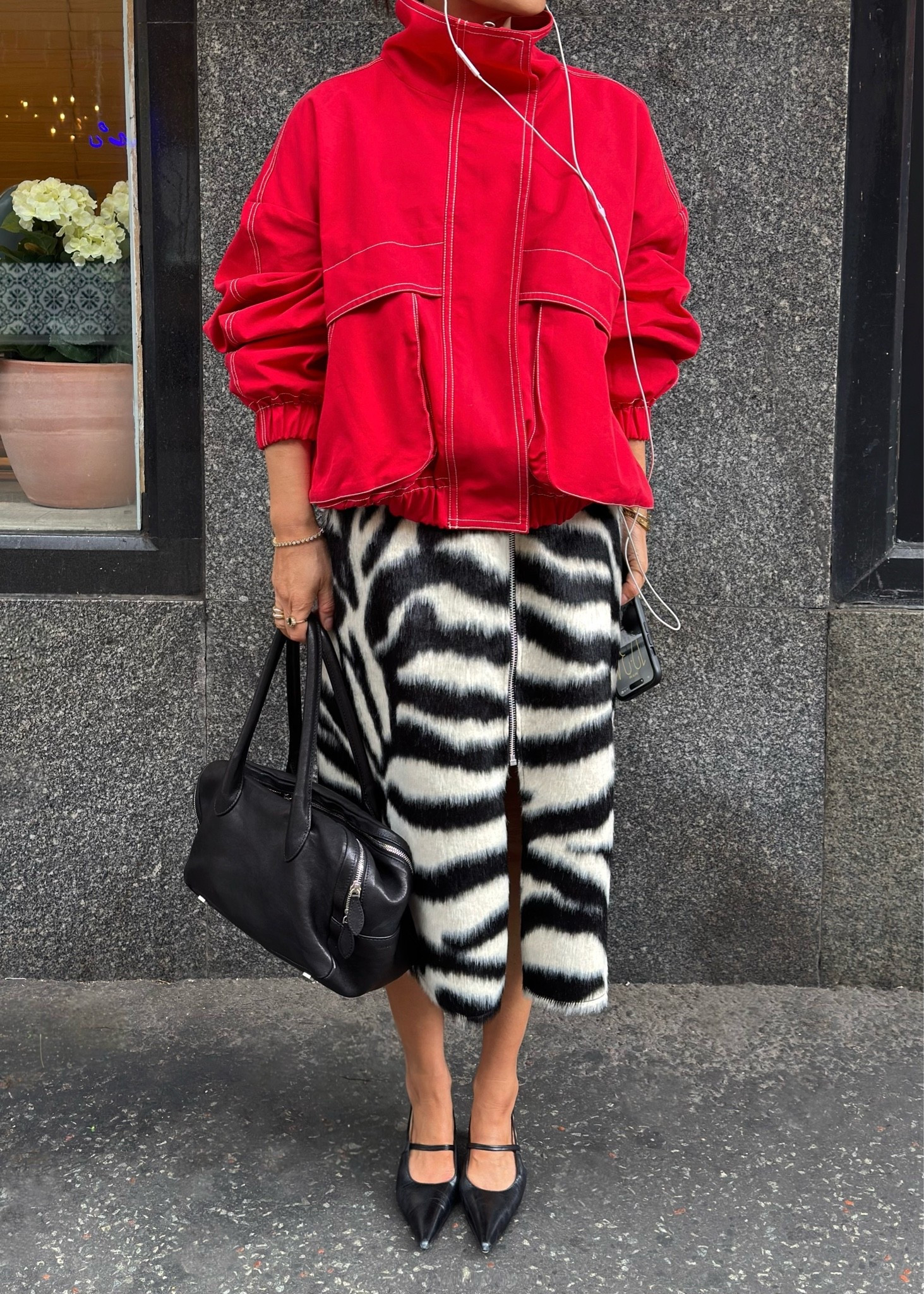 Red funnel neck jacket by the to size.

#LTKstyletip #LTKspring #LTKuk