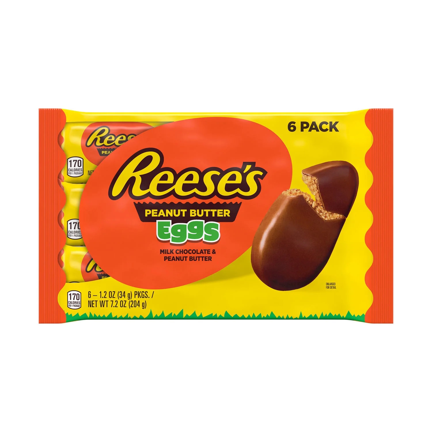 Reese's Milk Chocolate Peanut Butter Eggs Easter Candy, Packs 1.2 oz, 6 Count | Walmart (US)