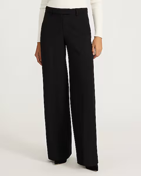 Editor Studio Stretch Twill Mid Rise Wide Leg Pant | Express