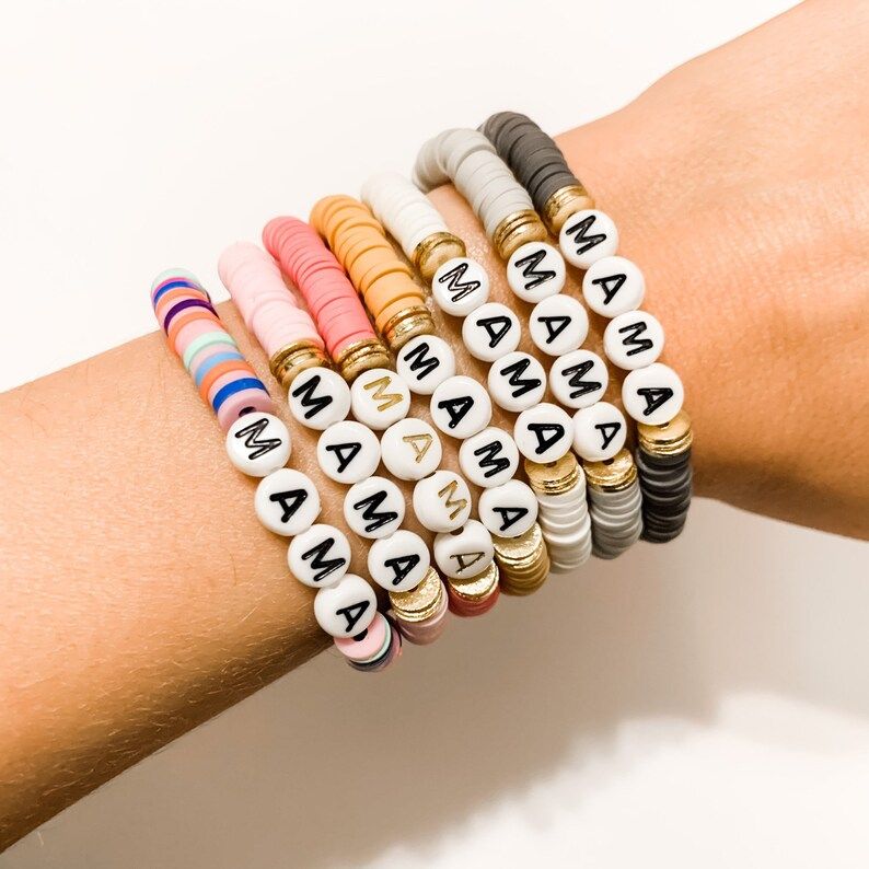 HEISHI Disc Bracelets- Personalized Beaded Name Bracelets/ Customized Word Bracelet/ Name Bracele... | Etsy (US)