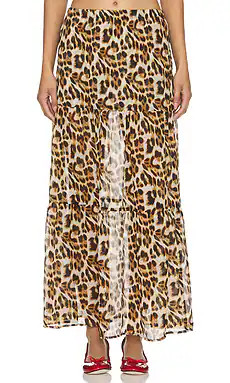 SPRWMN Ruffle Maxi Skirt in Leopard from Revolve.com | Revolve Clothing (Global)