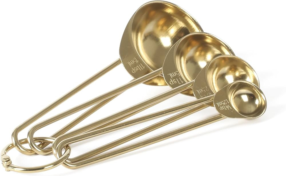 Martha Stewart Richburn 4 Piece Gold Stainless Steel Measuring Spoons Set | Amazon (US)
