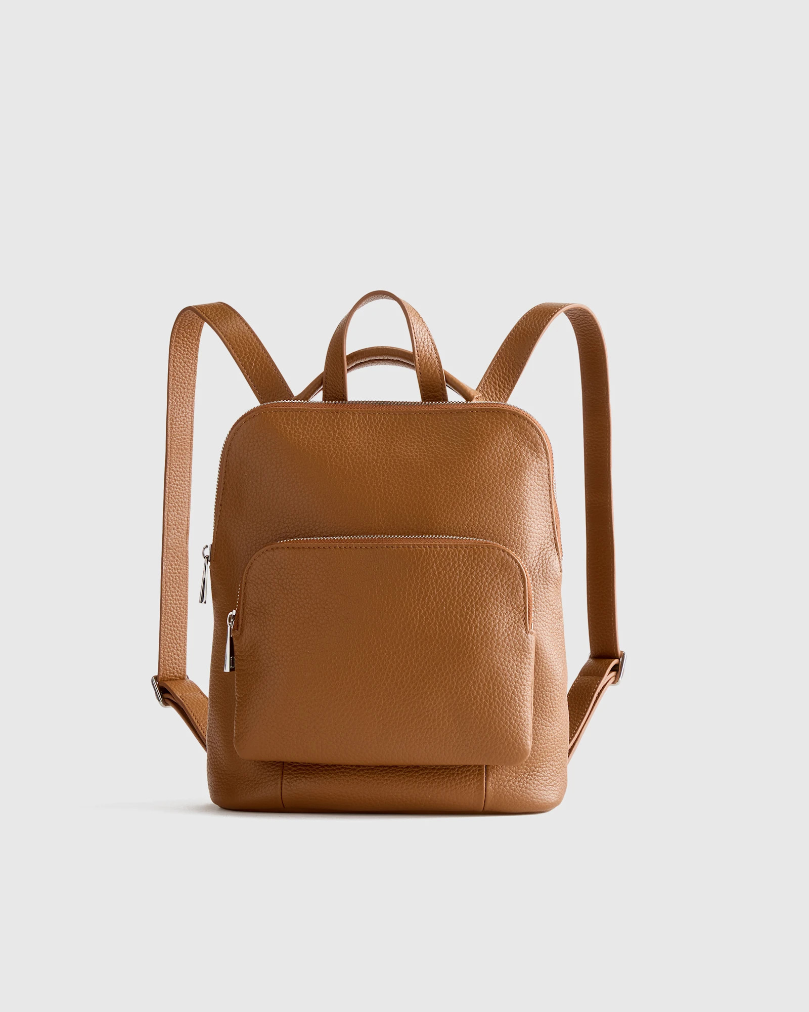 Italian Leather Mini Convertible Backpack in Cognac | Quince