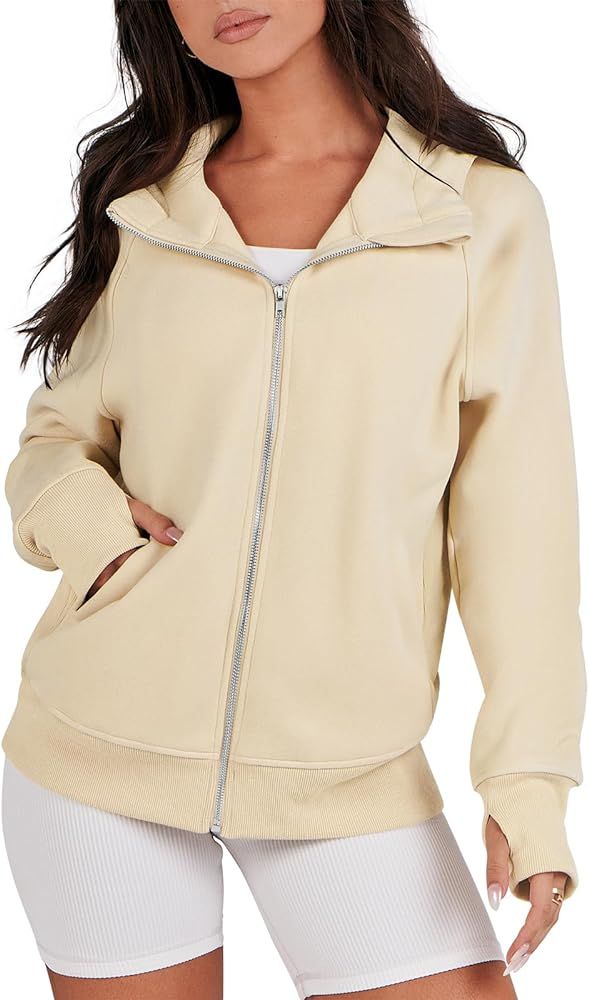 ANRABESS Women's Zip Up Hoodies Teen Girls Sweatshirt Cute Fall Casual Jacket Y2K Clothing with P... | Amazon (US)