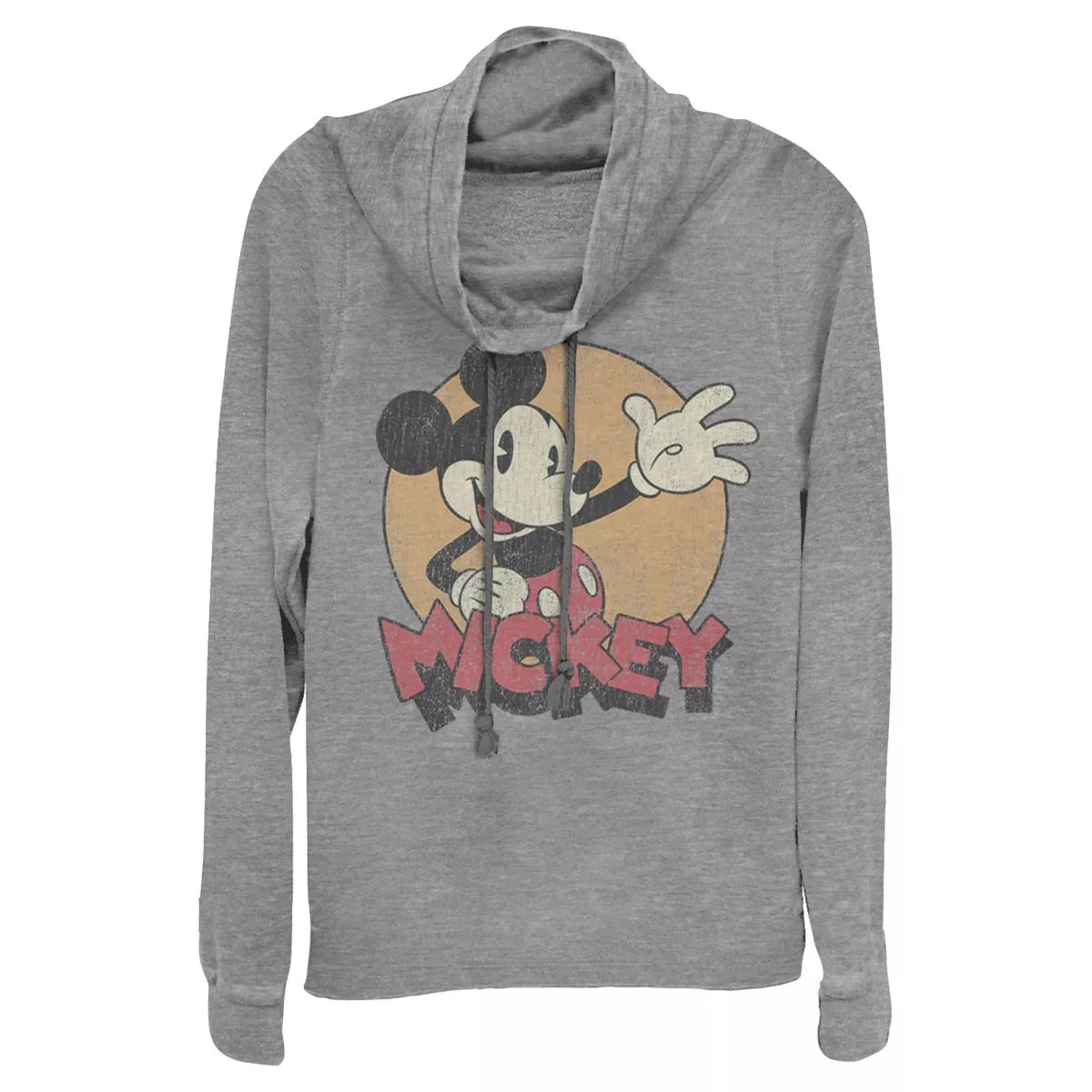 Juniors Womens Mickey & Friends Retro Mickey Mouse Cowl Neck Sweatshirt | Target