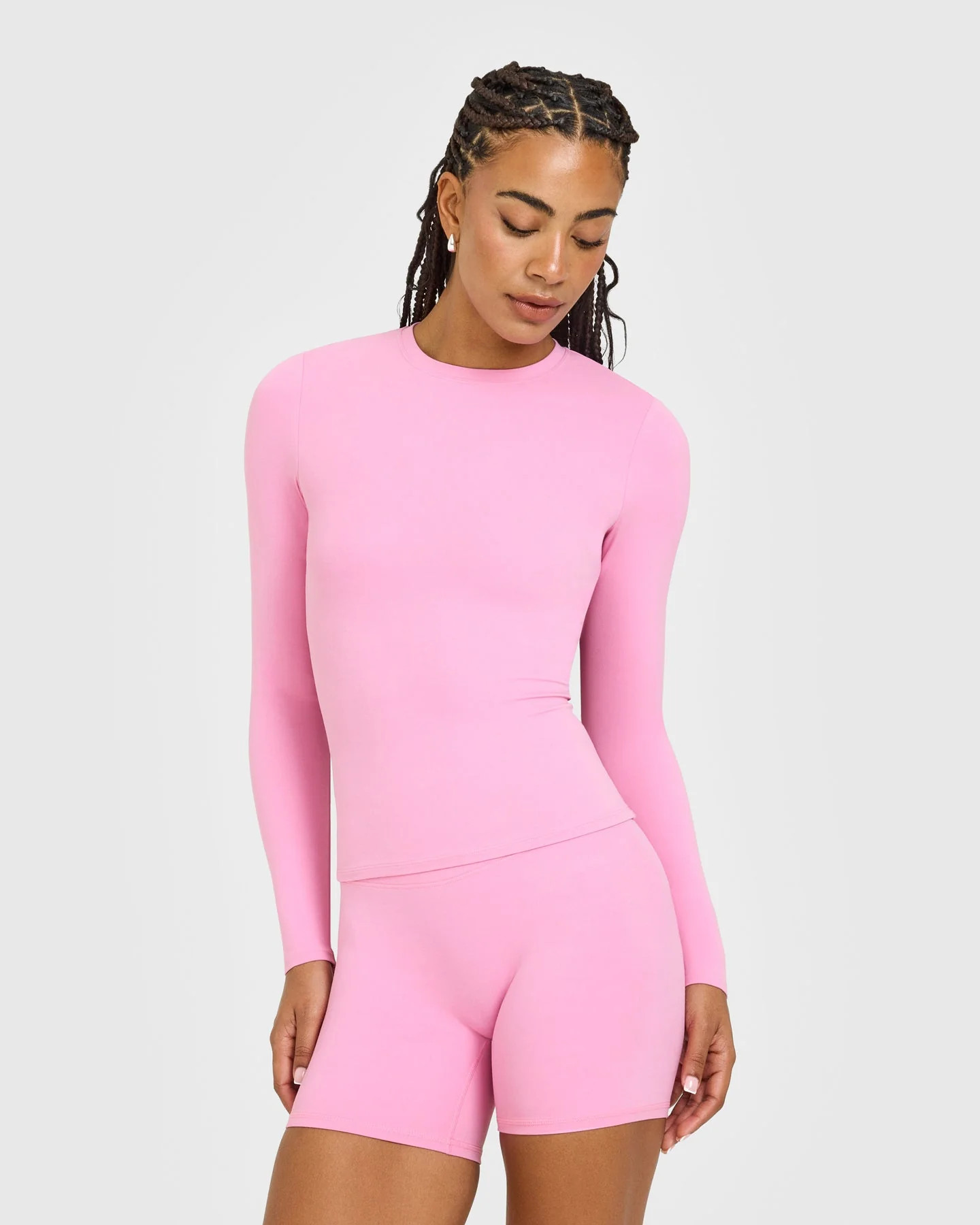SoftMotion™ Long Sleeve Top with White Logo 
 Rose Pink | Oner Active (UK / US)
