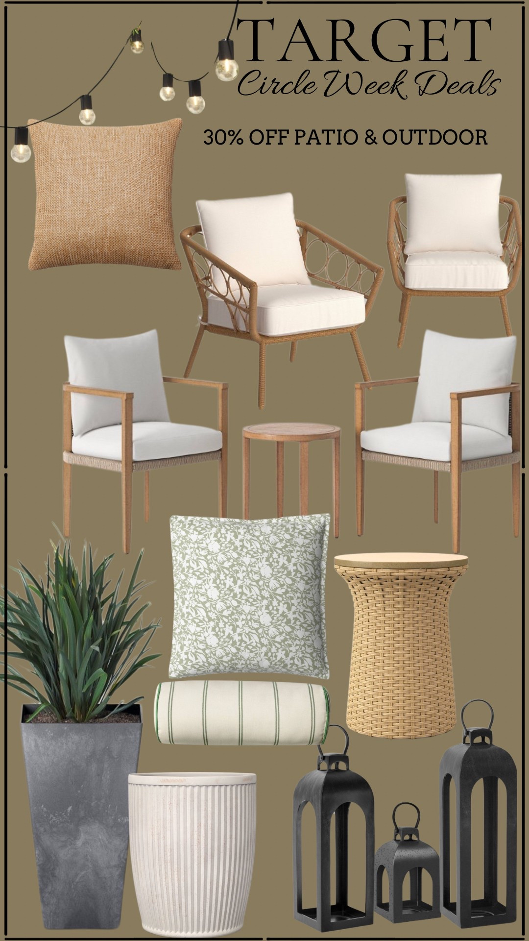 Target outdoor patio sale

Planters // Outdoor Furniture // Outdoor pillows// Outdoor Table // Outdoor Lantern// Outdoor Light Bulbs

#LTKSeasonal #LTKHome #LTKSaleAlert